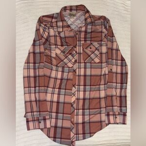 Como Vintage Plaid Shirt in Red and Pink